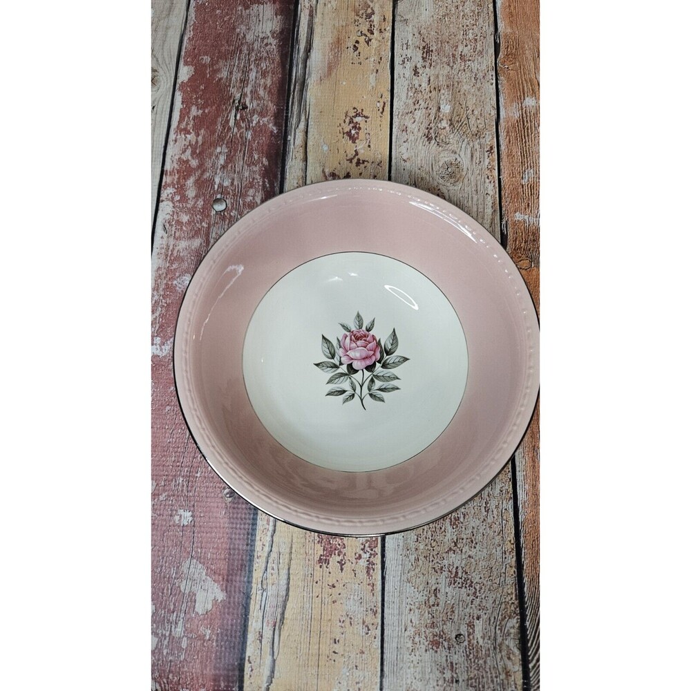 Cunningham and Pickett Norway Pink Rose Large Serving Bowl